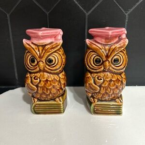 Vintage Owl Salt and Pepper Shaker Set